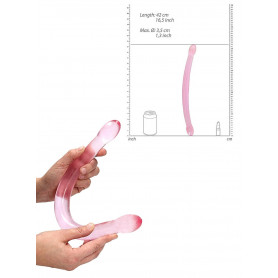 Dildo trasparente maxi doppio fallo liscio vaginale anal lungo pene finto grande