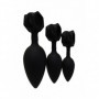 Plug anal in silicone kit dilatatore mini medio maxi black butt set dildo liscio