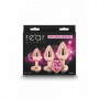 Plug anal kit dilatatore indossabile con pietra a cuore set butt mini medio maxi