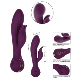 Vibratore rabbit in silicone dildo doppio liscio vaginale clitoride vibrante sex