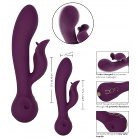 Vibratore rabbit dildo doppio vibrante liscio vaginale clitoride in silicone sex