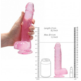 Fallo anale grande realistico dildo con ventosa e testicoli pene finto vaginale