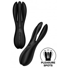 Vibratore triplo in silicone dildo vibrante rabbit vagina clitoride Threesome 2