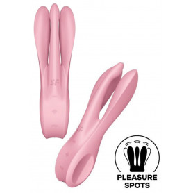 Vibratore in silicone triplo dildo vibrante rabbit vagina clitoride Threesome 1