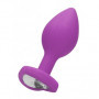 Plug butt anale in silicone con pietra a cuore mini dilatatore dildo indossabile