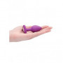 Plug butt anale in silicone con pietra a cuore mini dilatatore dildo indossabile