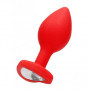 Plug butt anale con pietra a cuore mini dilatatore in silicone dildo indossabile