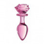 Plug anale in vetro maxi dilatatore butt glass con rosa dildo liscio indossabile