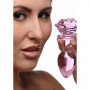 Plug anale in vetro maxi dilatatore butt glass con rosa dildo liscio indossabile