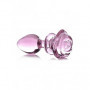 Plug anale in vetro maxi dilatatore butt glass con rosa dildo liscio indossabile