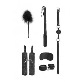 Kit bondage sexy costrittivo manette morso maschera per occhi frustino sadomaso