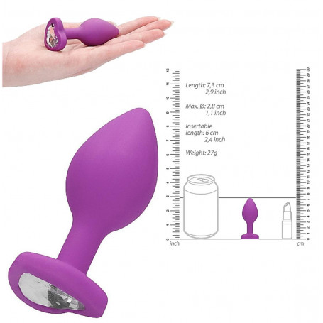 Plug butt anale in silicone con pietra a cuore mini dilatatore dildo indossabile