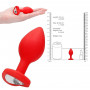 Plug butt anale con pietra a cuore mini dilatatore in silicone dildo indossabile