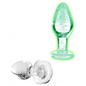 Plug anale in vetro glow in the dark dilatatore butt mini dildo indossabile sexy