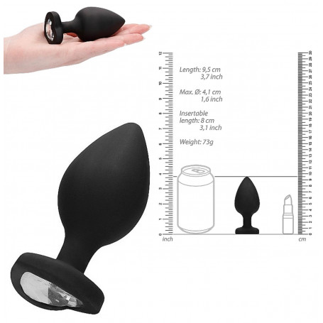 Plug anale grande in silicone big dilatatore con pietra butt dildo indossabile