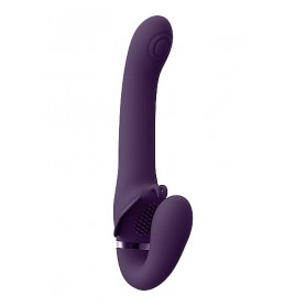 Vibratore strap on doppio dildo vibrante vaginale anale indossabile in silicone