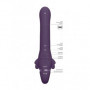 Vibratore strap on doppio dildo vibrante vaginale anale indossabile in silicone