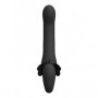 Vibratore doppio strap on dildo indossabile vaginale anale vibrante in silicone