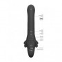 Vibratore doppio strap on dildo indossabile vaginale anale vibrante in silicone