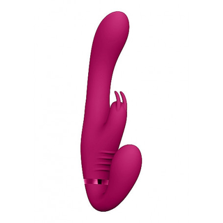 Vibratore strap on in silicone doppio dildo vaginale anale vibrante indossabile