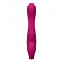 Vibratore strap on in silicone doppio dildo vaginale anale vibrante indossabile