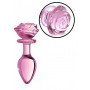 Plug anale in vetro maxi dilatatore butt glass con rosa dildo liscio indossabile