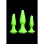 Plug butt anale kit Glow in the Dark Neon Green/Black