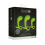 Plug anale kit dilatatore massaggiatore prostata Set of 3 Glow in the Dark