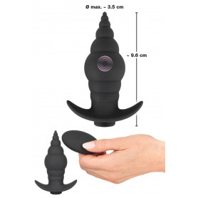 Plug anale vibrante in silicone dilatatore butt mini vibratore indossabile black