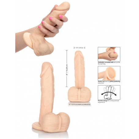 Fallo realistico grande con ventosa e testicoli dildo vaginale anale pene finto