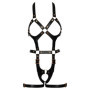 Body erotico bondage sexy bodysuit con giarrettiere harness sadomaso similpelle