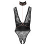 Body erotico donna in pizzo nero sexy bodysuit intimo aperto con scollo profondo