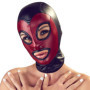 Maschera bondage sexy rossa head mask accessorio per giochi sadomaso