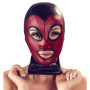 Maschera bondage sexy rossa head mask accessorio per giochi sadomaso