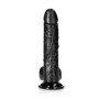 Fallo vaginale anale grande dildo realistico con ventosa e testicoli 8" black