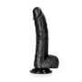 Fallo vaginale anale grande dildo realistico con ventosa e testicoli 8" black