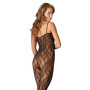 Tutina a rete donna cavallo aperto sexy bodystocking catsuit nero fishnet hot