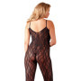 Tutina a rete donna cavallo aperto sexy bodystocking catsuit nero fishnet hot