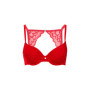 Reggiseno imbottitura push up intimo donna sexy bra rosso in pizzo trasparente