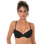 Reggiseno donna push up intimo sexy bra nero imbottito con spalline in pizzo