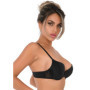 Reggiseno donna push up intimo sexy bra nero imbottito con spalline in pizzo