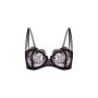 Reggiseno nero trasparente intimo floreale non imbottito biancheria sexy donna