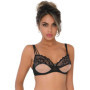 Reggiseno nero semi trasparente biancheria intima sexy donna lingerie in pizzo