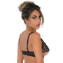 Reggiseno nero semi trasparente biancheria intima sexy donna lingerie in pizzo