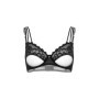 Reggiseno nero semi trasparente biancheria intima sexy donna lingerie in pizzo
