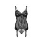 Guepiere con perizoma e reggicalze lingerie sexy donna intimo erotico in pizzo