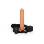 Vibratore cavo indossabile realistico vaginale anale vibrating hollow strap on 24.5 cm caramel