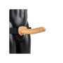 Vibratore cavo indossabile realistico vaginale anale vibrating hollow strap on 24.5 cm caramel