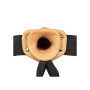 Vibratore cavo indossabile realistico vaginale anale vibrating hollow strap on 24.5 cm caramel