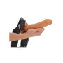 Vibratore cavo indossabile realistico vaginale anale vibrating hollow strap on 24.5 cm caramel